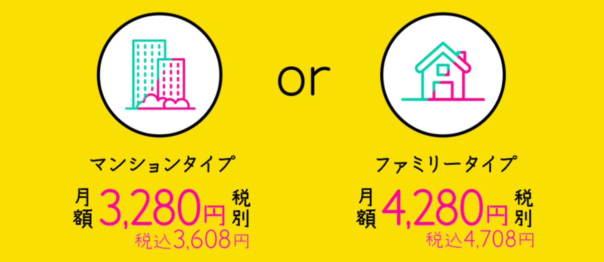 おてがる光の月額料金