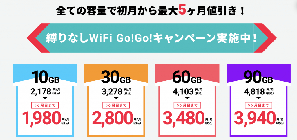 縛りなしWiFi