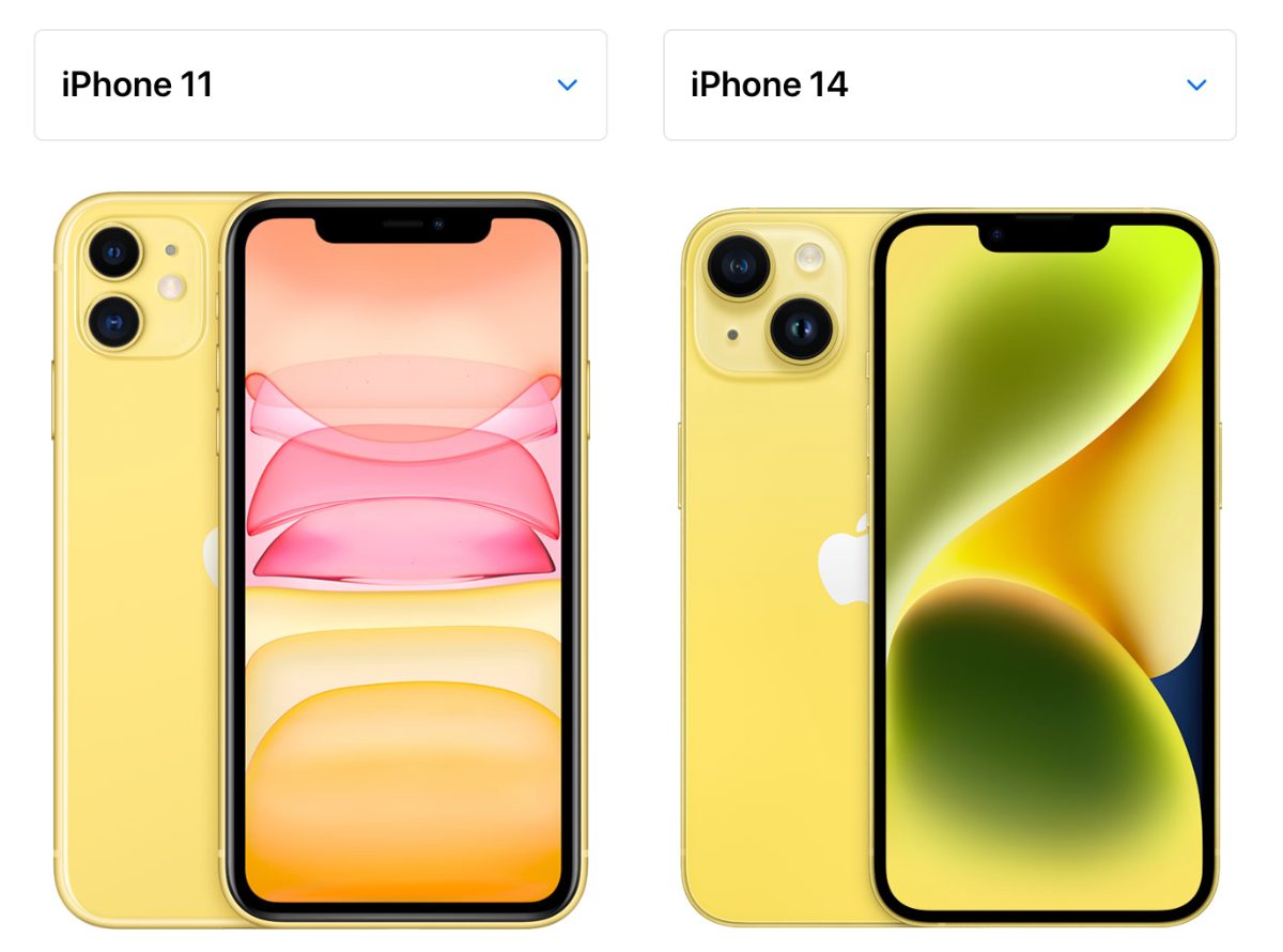 iPhone14の新色イエロー(Yellow)とiPhone11の黄色を比較