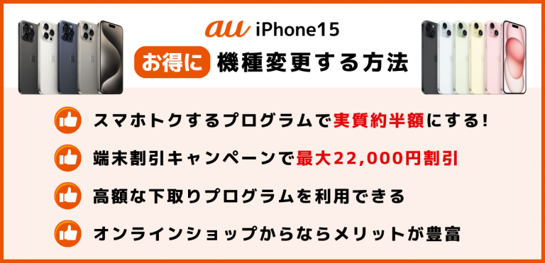 auのiPhone15機種変更キャンペーン