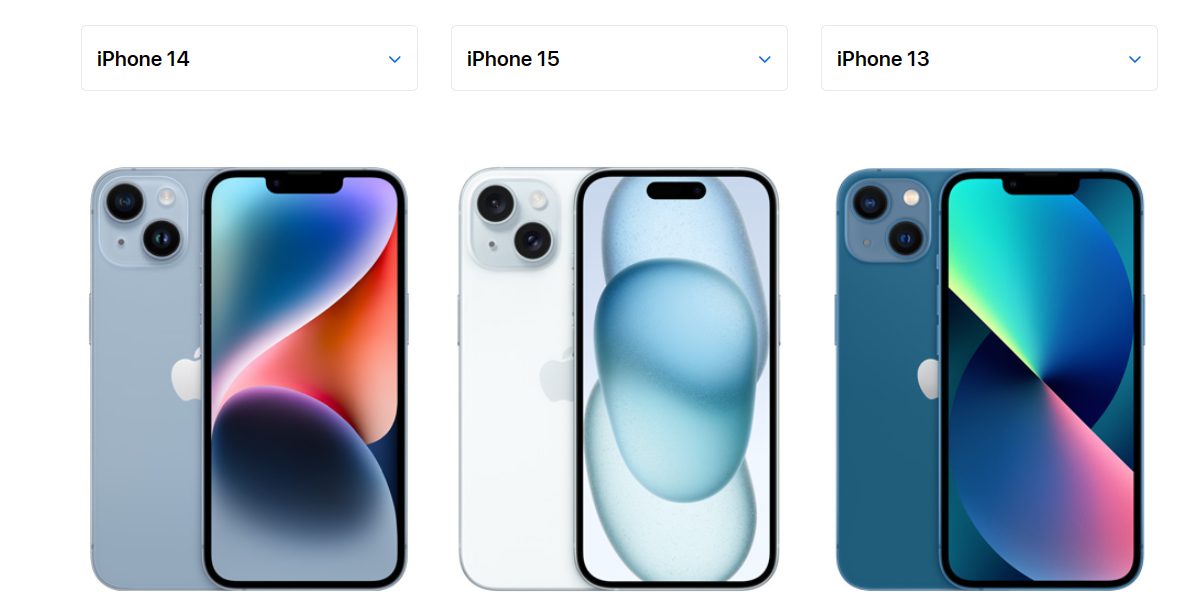 iphone15 カラー　ブルー　比較