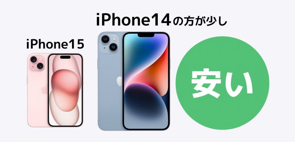 iPhone15とiPhone14の価格を比較