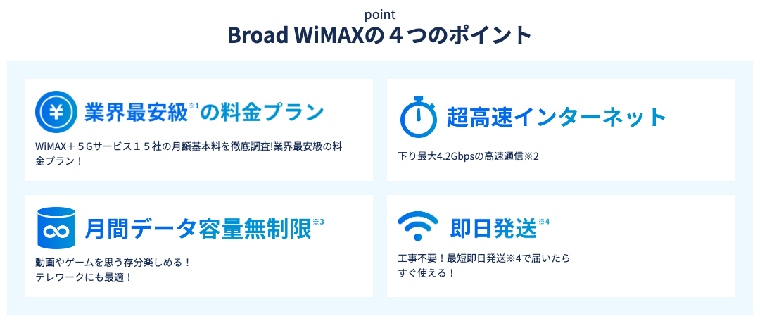 Broad WiMAXの特徴