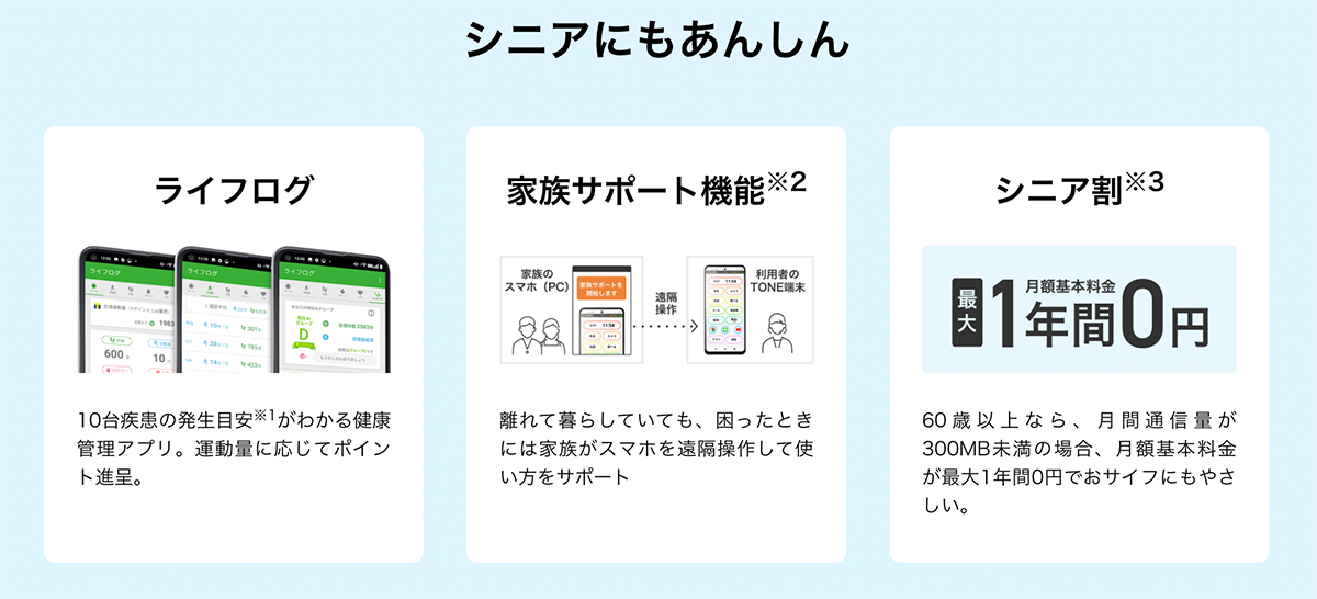 【公式】トーンモバイル | インターネット使い放題で月額1100円(動画は1GBまで)の"やさしいスマホ"