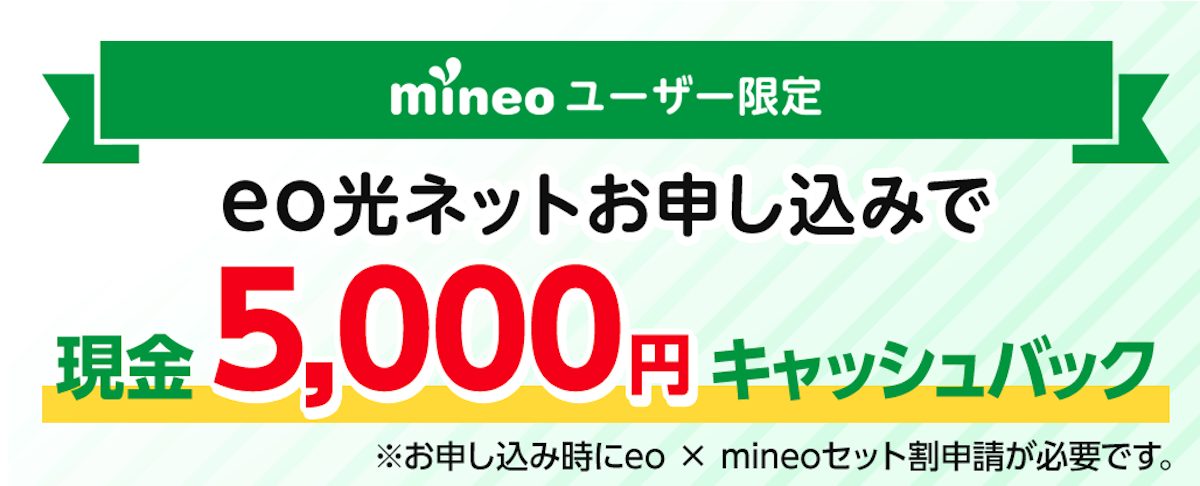 mineoユーザー限定キャッシュバックキャンペーン