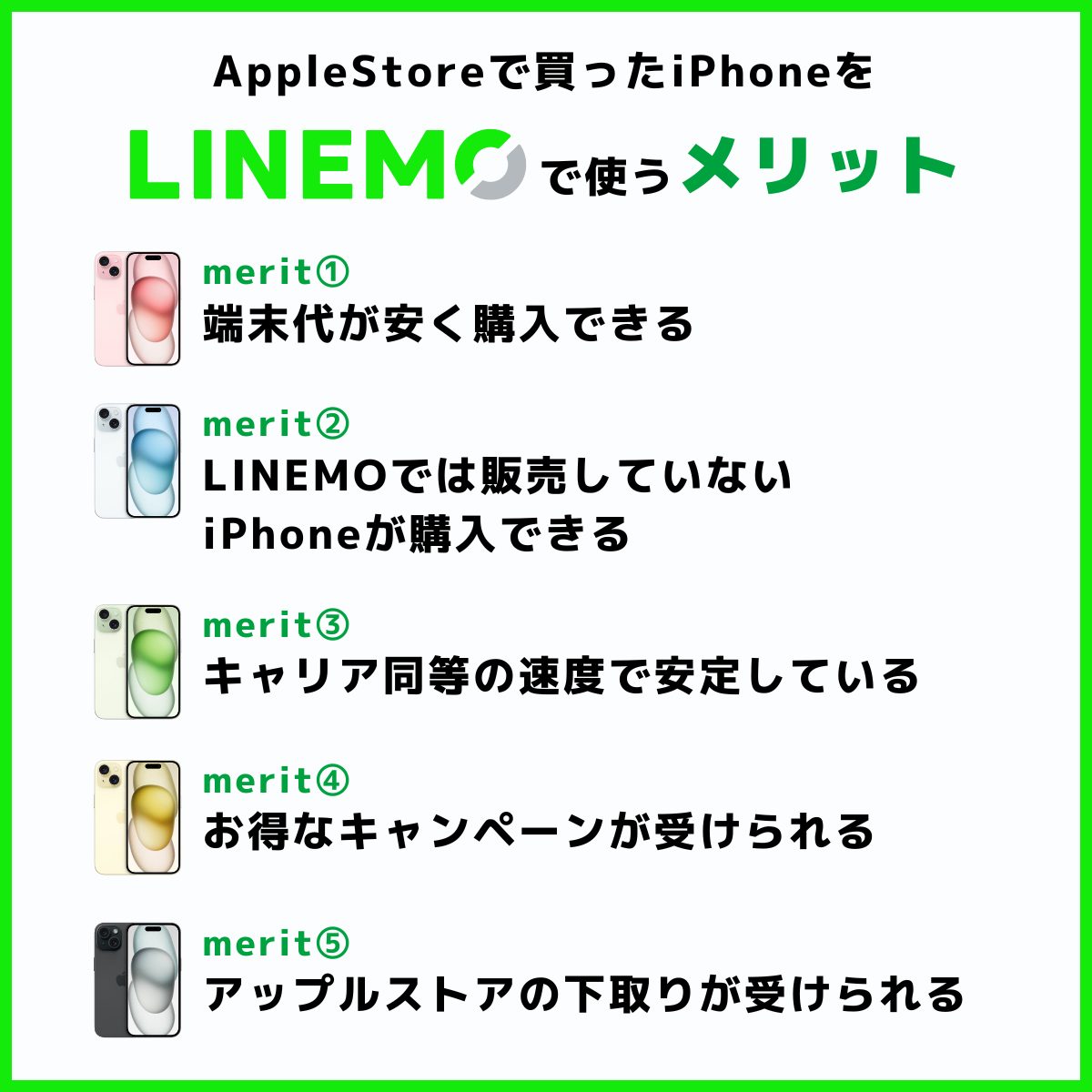 アップルストアで買ったiPhoneをLINEMOで使うメリット
