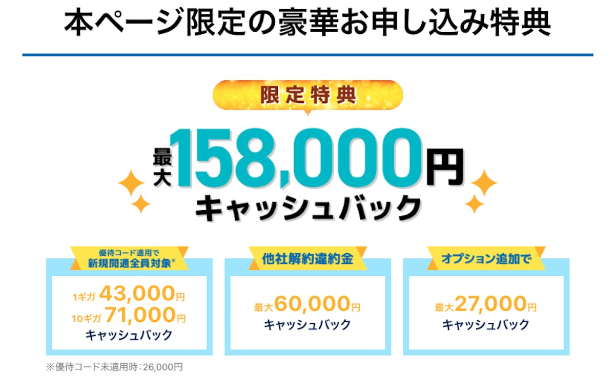 とくとくBB光　特典内容