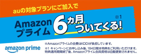 auのAmazonプライム6カ月特典