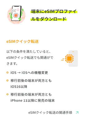端末にeSIMプロファイルをダウンロードする
