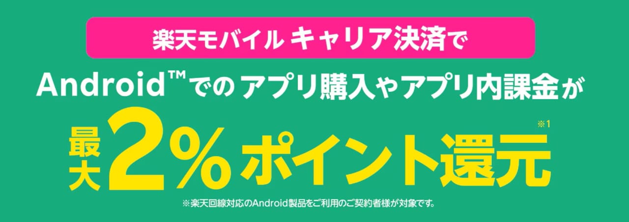 楽天モバイルキャリア決済 ポイント還元キャンペーン