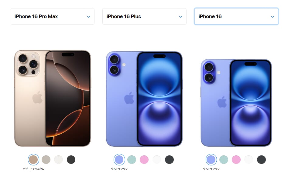 iPhoneのサイズ比較
