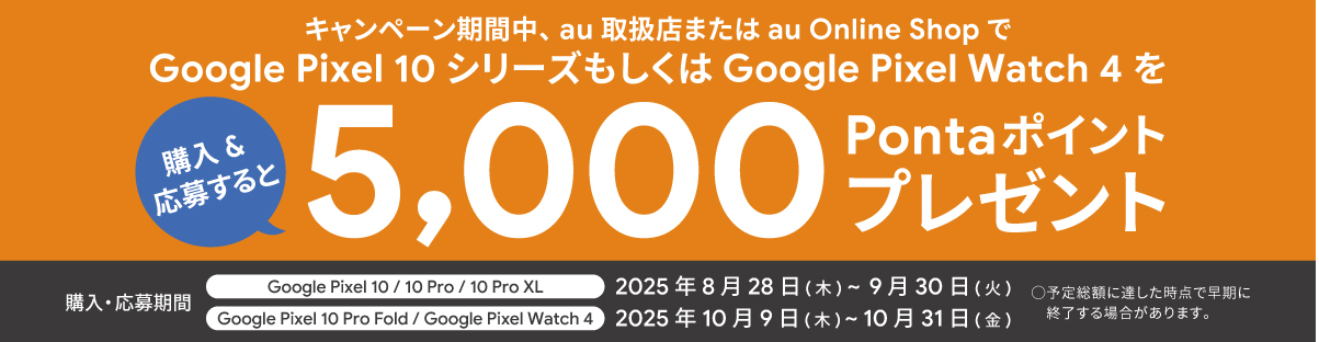 Google Pixel 10シリーズ 購入&応募で5,000Pontaポイントプレゼント