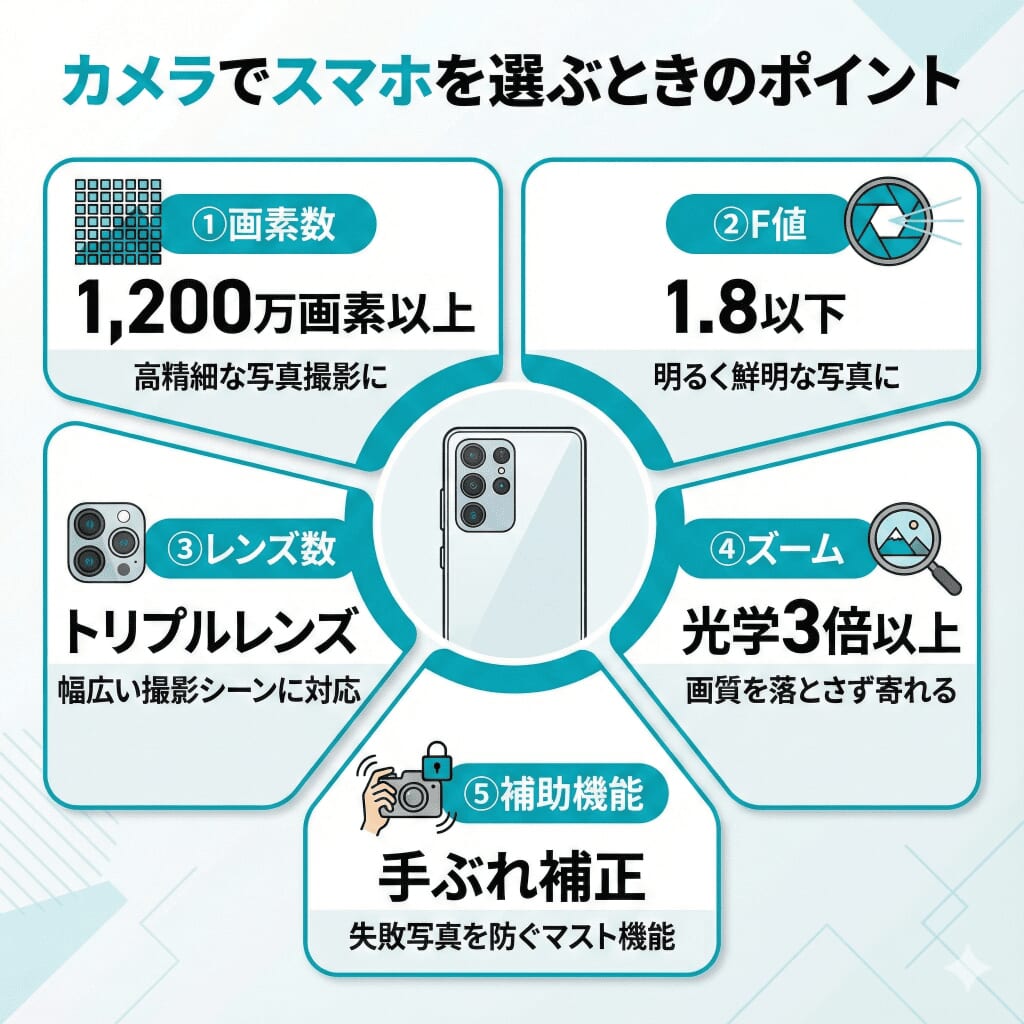 カメラでスマホを選ぶ時のポイント