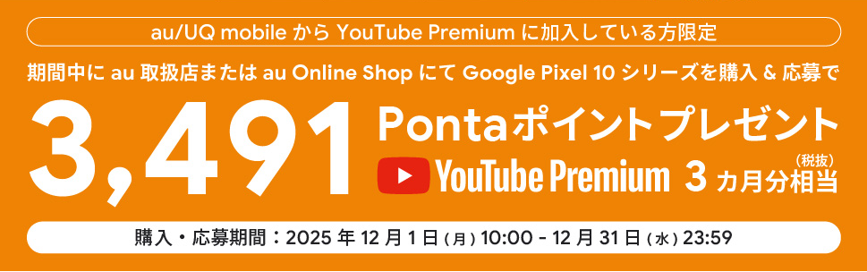 対象者限定!Google Pixel 10シリーズ購入&応募でPontaポイントプレゼント