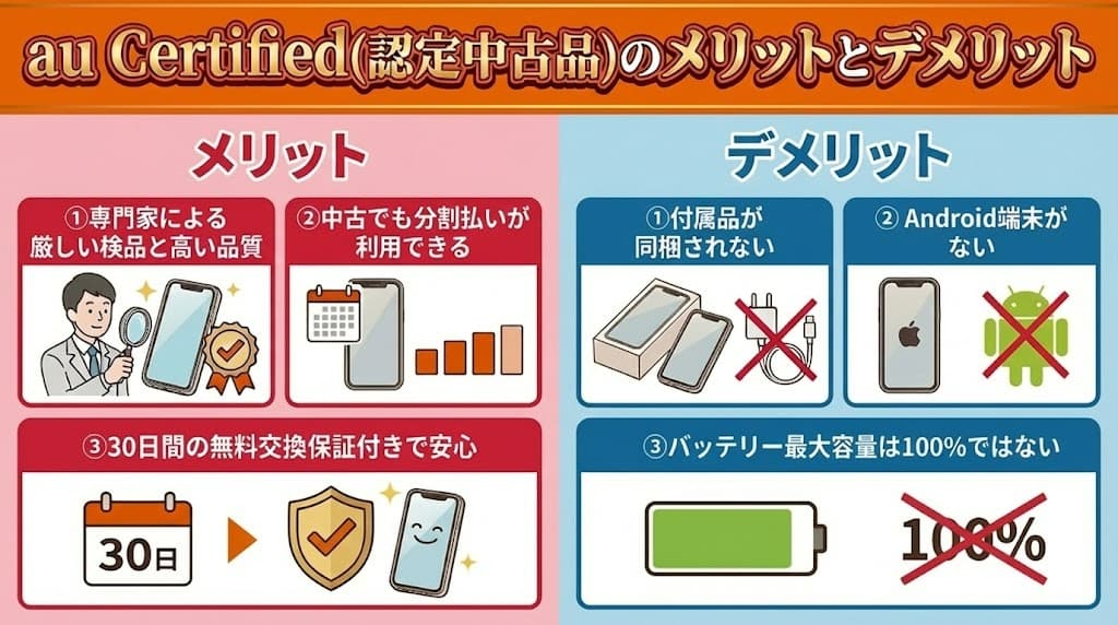 au Certified(認定中古品)のメリット・デメリット