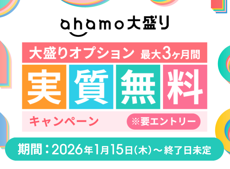 大盛りオプション最大3ヶ月間実質無料キャンペーン