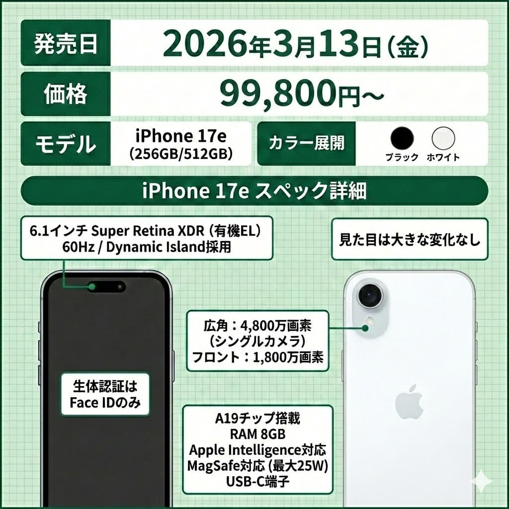 iPhone17eまとめ